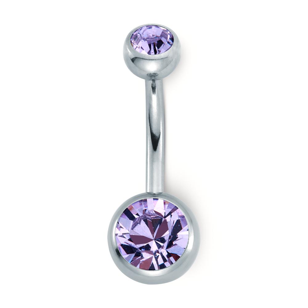 KnSam Navelpiercing 316L roestvrij staal, hanger ster kwast bananabell piercing met kristallen glanzende sieraden, Roestvrij staal, Kubieke zirkonia
