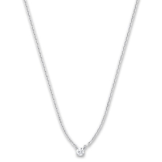 Collier 750/18K witgoud Diamant 0.20 ct, w-si 40-42 cm
