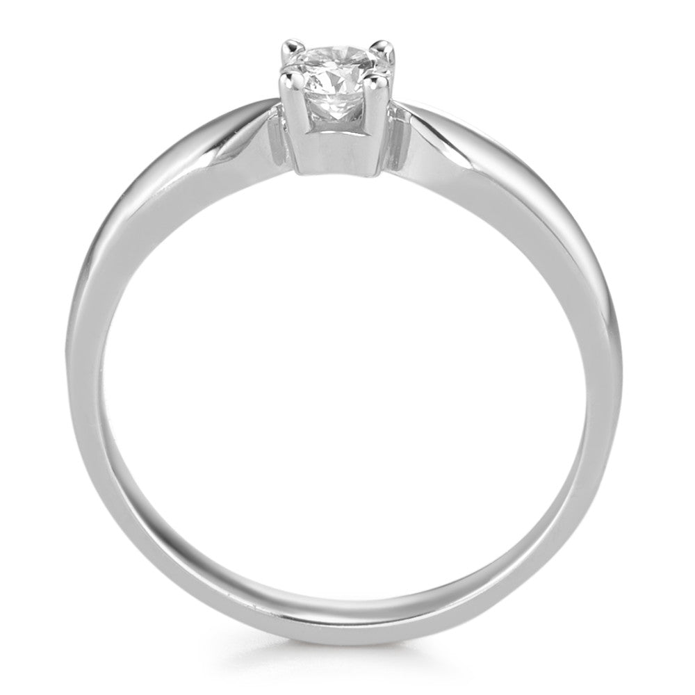 Solitaire ring 750/18K witgoud Diamant 0.20 ct, w-si