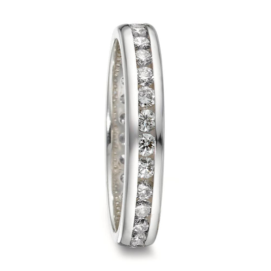 Memory ring 750/18K witgoud Diamant 1 ct, w-si