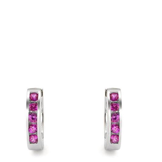 Scharnier oorringen creolen Zilver Zirkonia Gerhodineerd