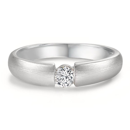 Solitaire ring 750/18K witgoud Diamant wit, 0.20 ct, w-si Ø3.8 mm