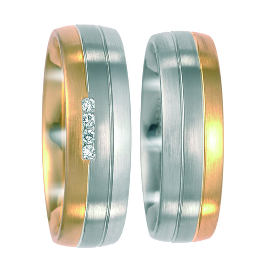 Ring 500 Palladium, 750/18K geel goud, 750/18K witgoud