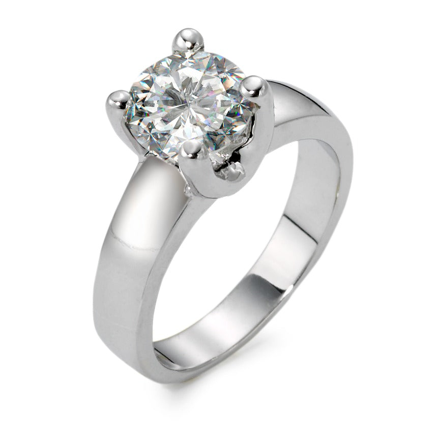 Solitaire ring 750/18K witgoud Moissaniet wit