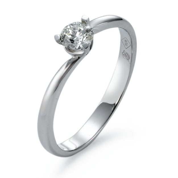 Solitaire ring 750/18K witgoud Diamant 0.27 ct, vsi