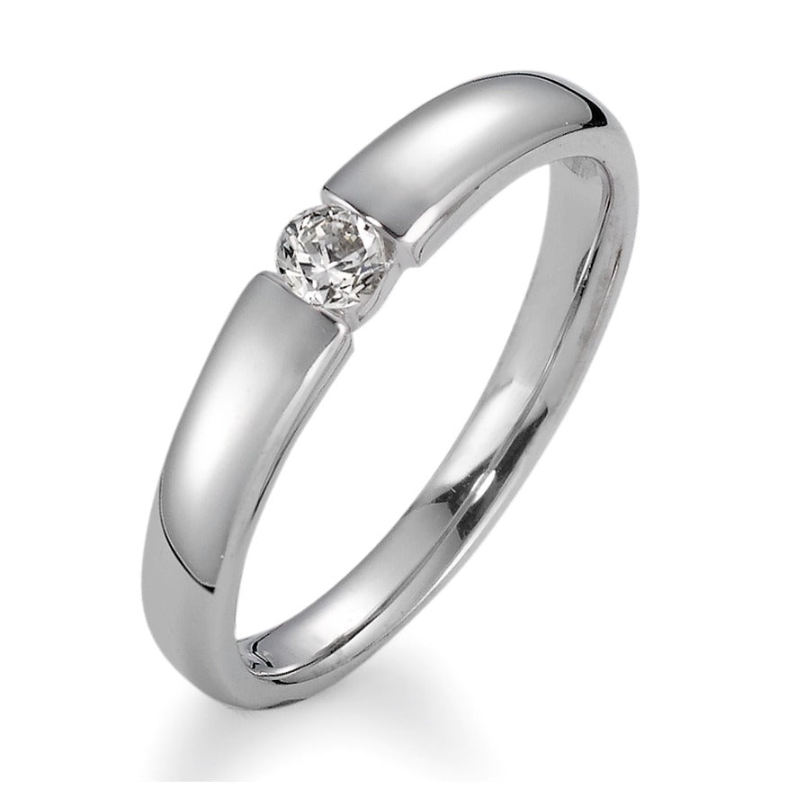 Solitaire ring 750/18K witgoud Diamant 0.15 ct, vsi