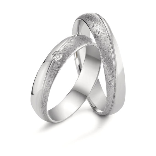 Partnerring 750/18K witgoud Diamant 0.04 ct, tw-vsi