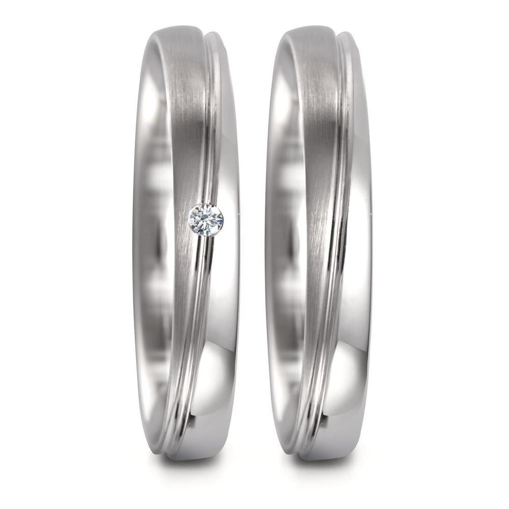 Partnerring 750/18K witgoud Diamant 0.02 ct, tw-vsi