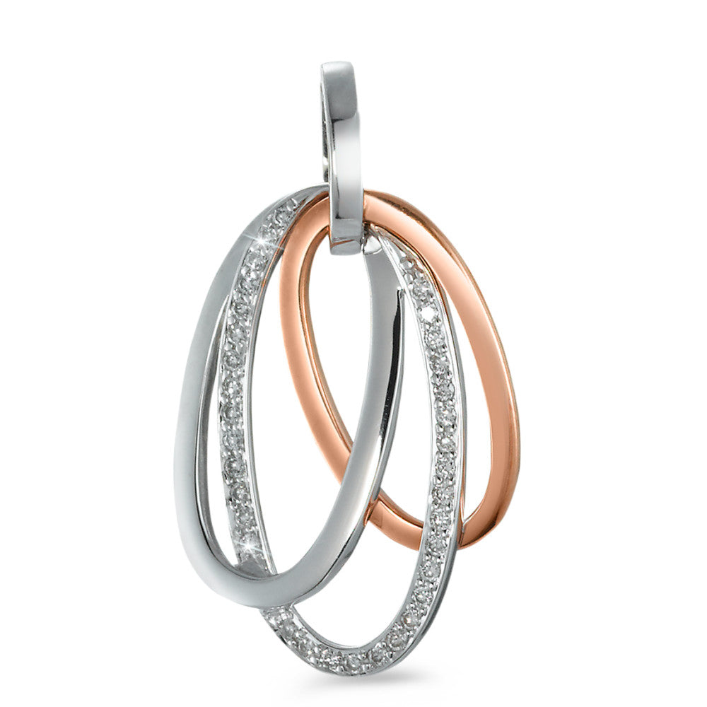 Hanger 750/18K witgoud, 750/18K rood goud Diamant 0.17 ct, 34 Steen, w-si