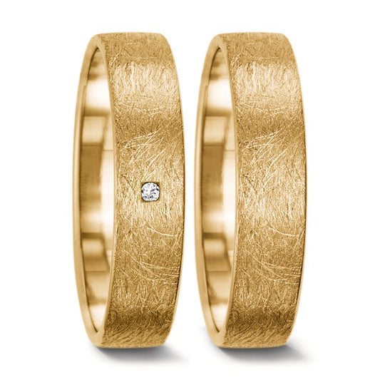 Partnerring 750/18K geel goud Diamant 0.008 ct, tw-vsi