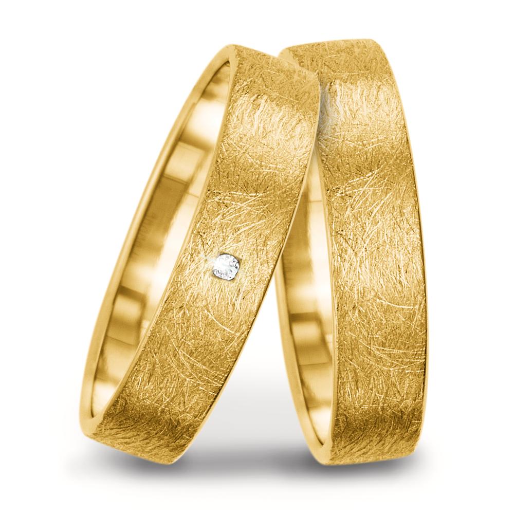 Partnerring 750/18K geel goud Diamant 0.008 ct, tw-vsi