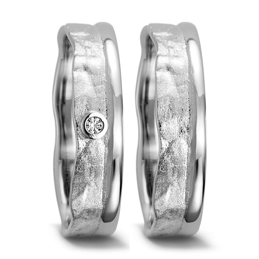 Partnerring 750/18K witgoud Diamant 0.025 ct, w-si