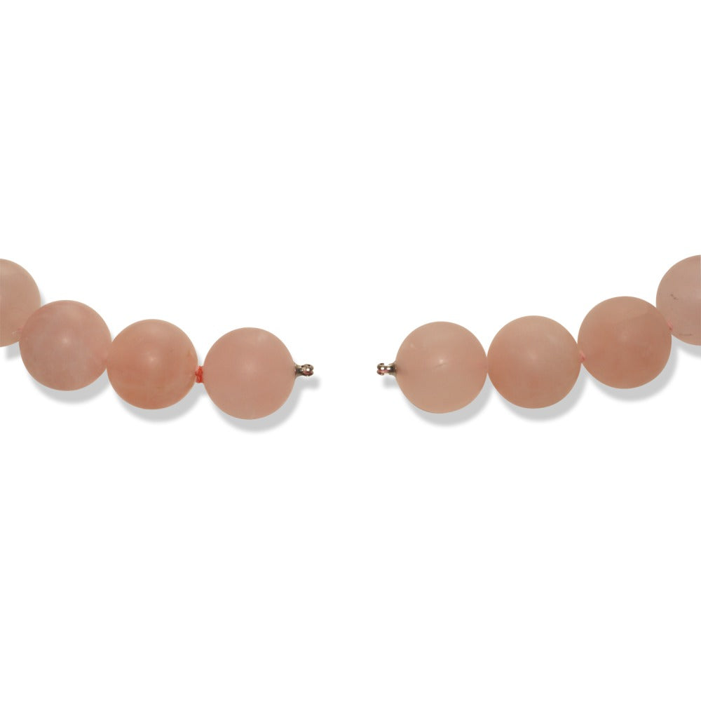 Collier Roestvrijstaal Rozenkwarts roze 46 cm Ø18 mm