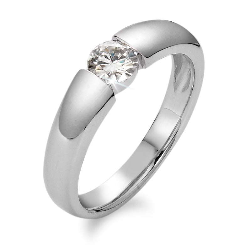 Solitaire ring 750/18K witgoud Moissaniet