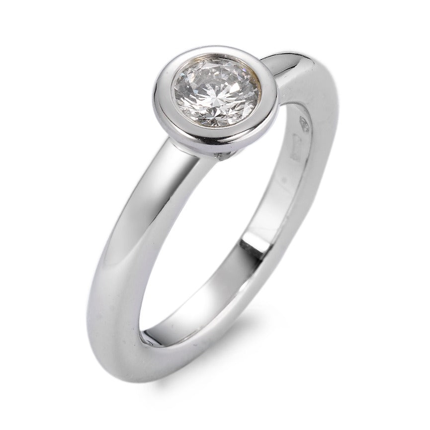 Solitaire ring 750/18K witgoud Diamant wit, 0.30 ct, vsi Gerhodineerd