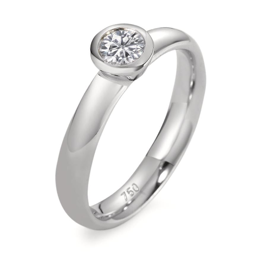 Solitaire ring 750/18K witgoud Diamant wit, 0.25 ct, si Gerhodineerd