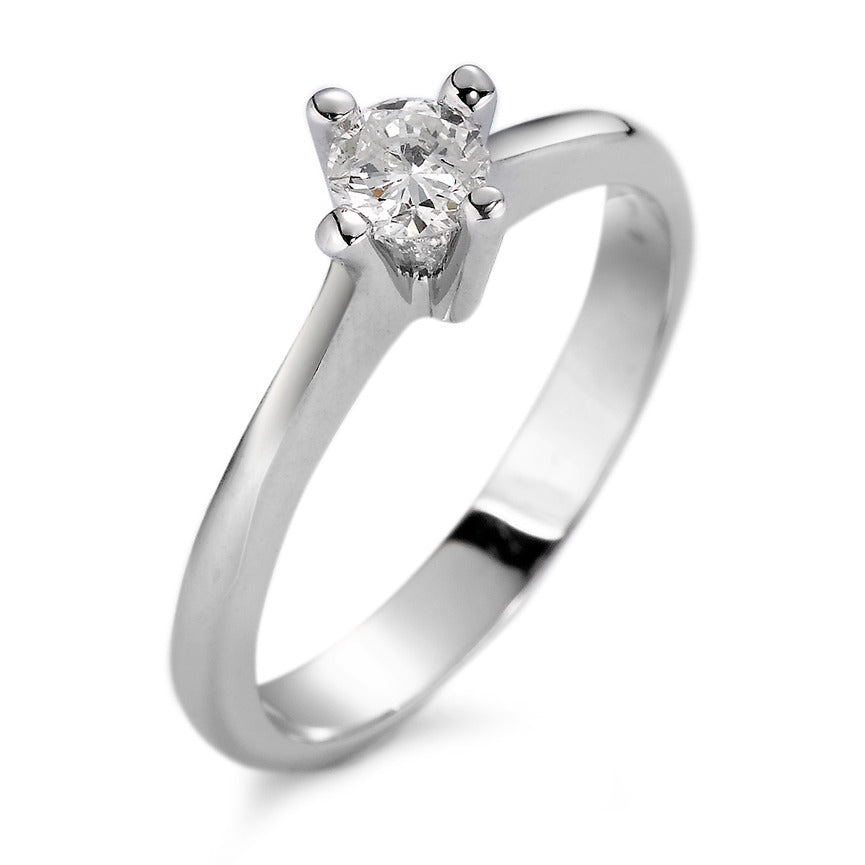 Solitaire ring 750/18K witgoud Diamant wit, 0.25 ct, si Gerhodineerd