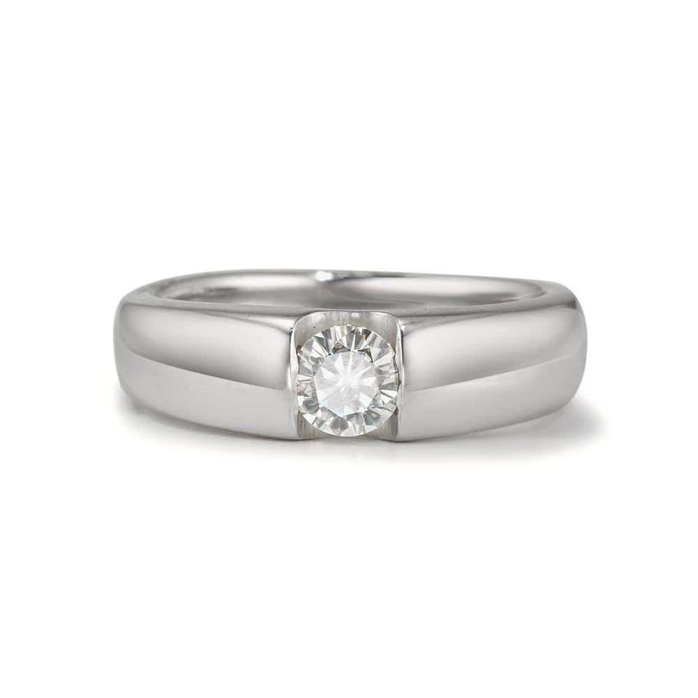 Solitaire ring 375/9K witgoud Moissaniet