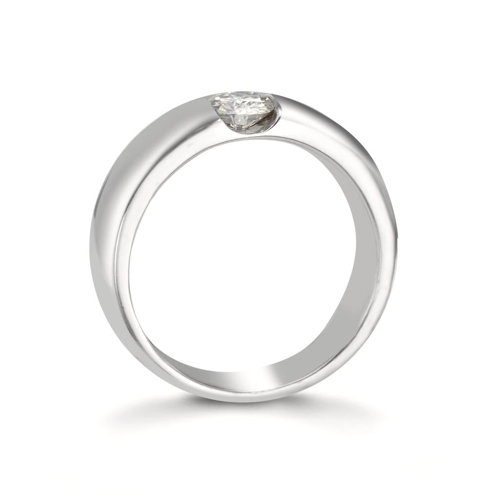 Solitaire ring 375/9K witgoud Moissaniet