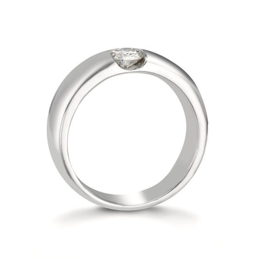 Solitaire ring 375/9K witgoud Moissaniet