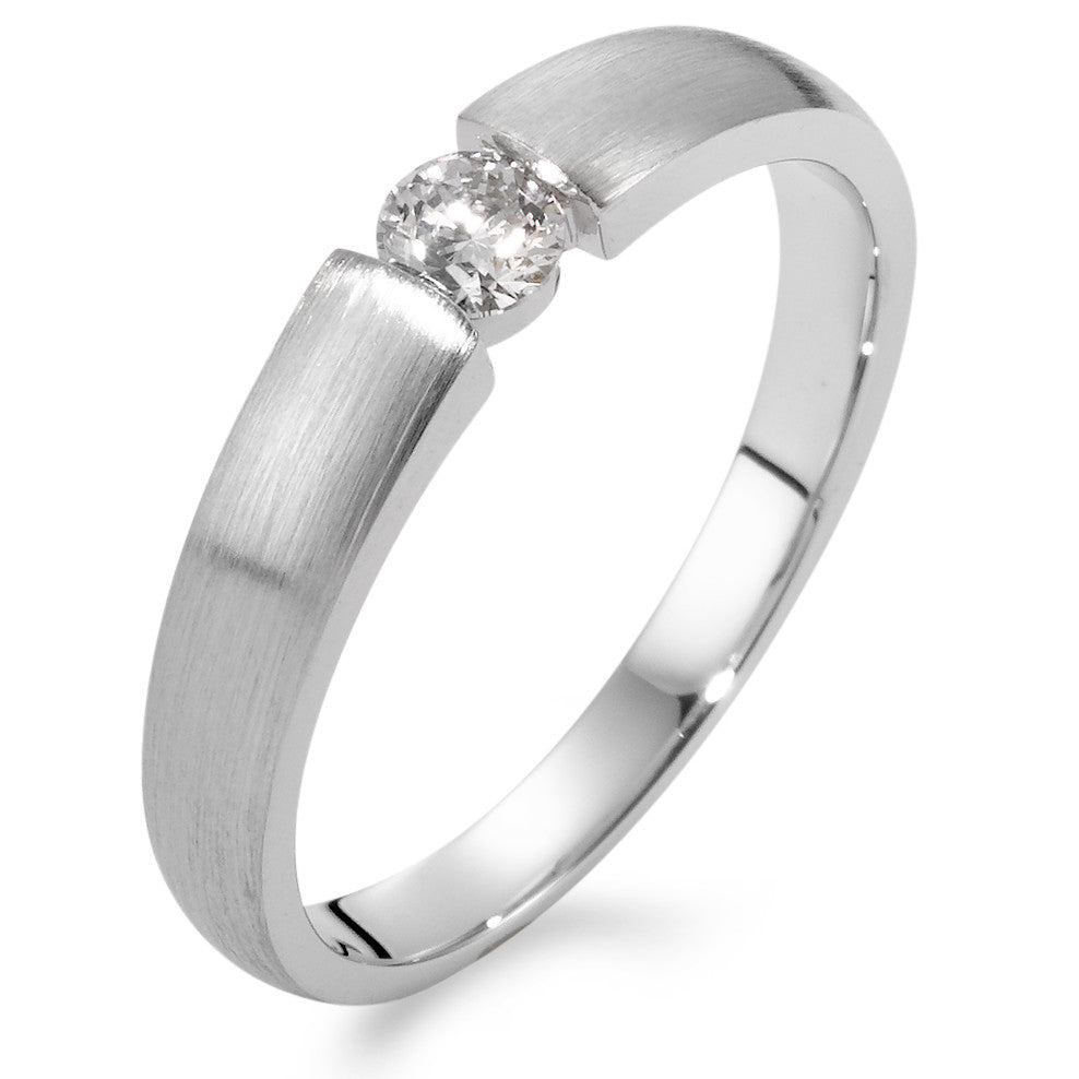 Solitaire ring 750/18K witgoud Diamant 0.20 ct, w-si