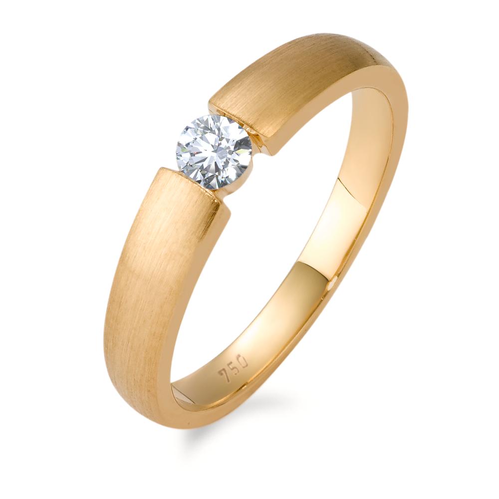 Solitaire ring 750/18K geel goud Diamant 0.20 ct, w-si