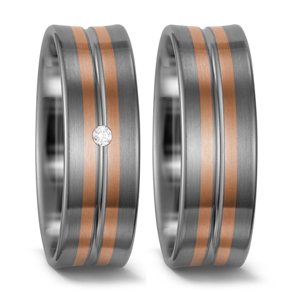 Partnerring 500 Palladium, 585/14K rood goud