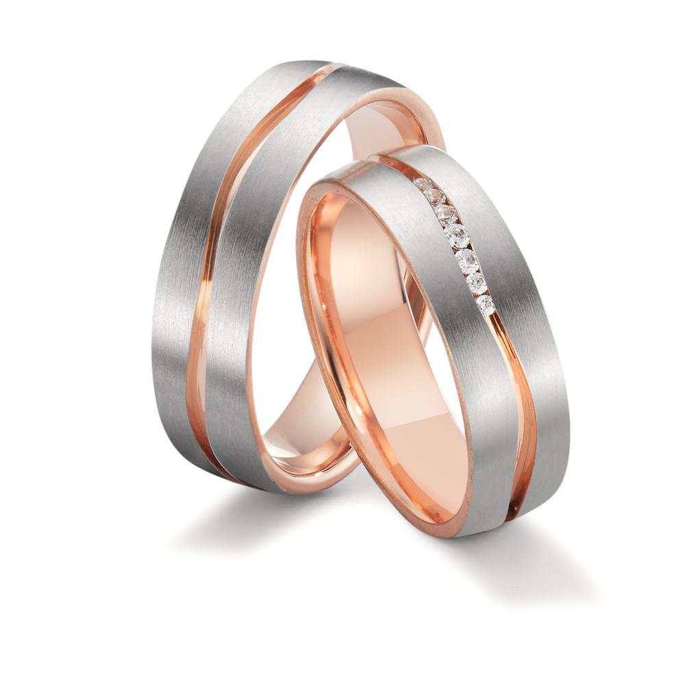 Partnerring 750/18K rood goud, 750/18K witgoud