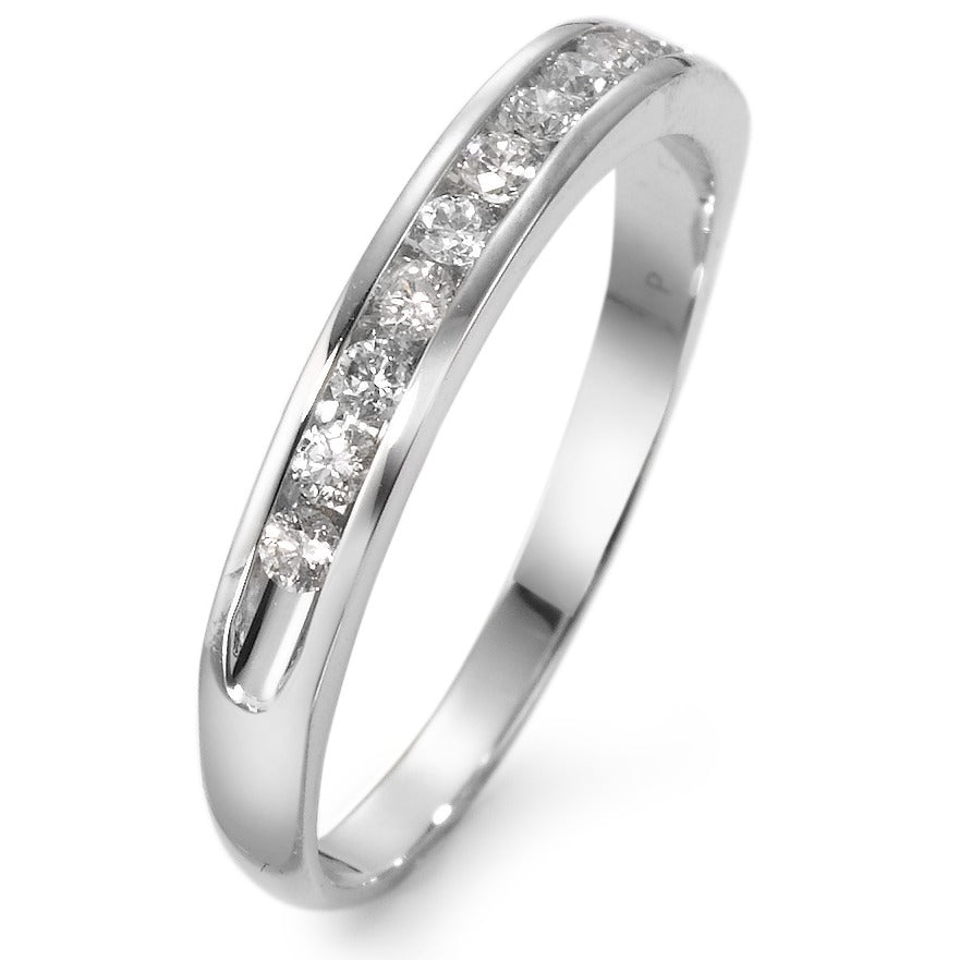 Memory ring 750/18K witgoud Diamant wit, 0.25 ct, 11 Steen, w-si