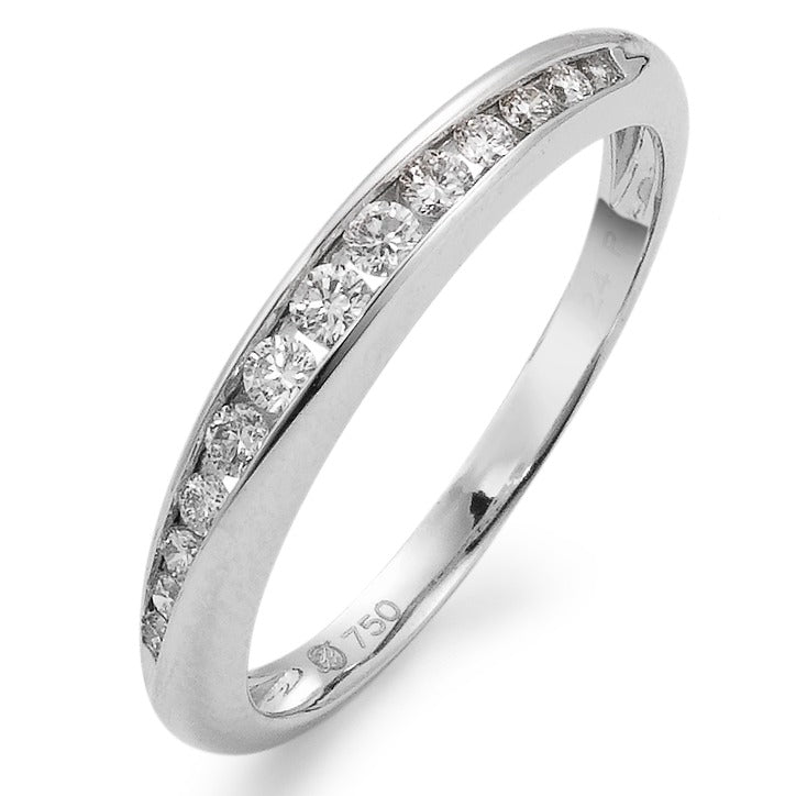 Memory ring 750/18K witgoud Diamant wit, 0.23 ct, 13 Steen, w-si