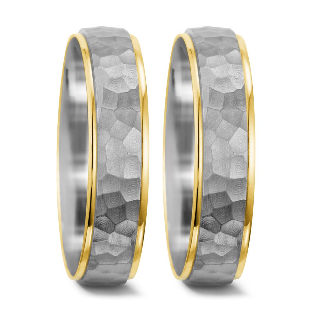 Partnerring 750/18K witgoud, 750/18K geel goud