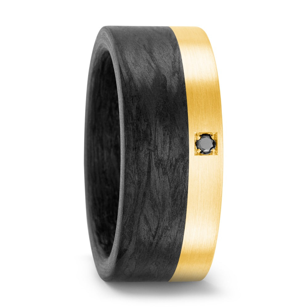 Ring Carbon, 750/18K geel goud
