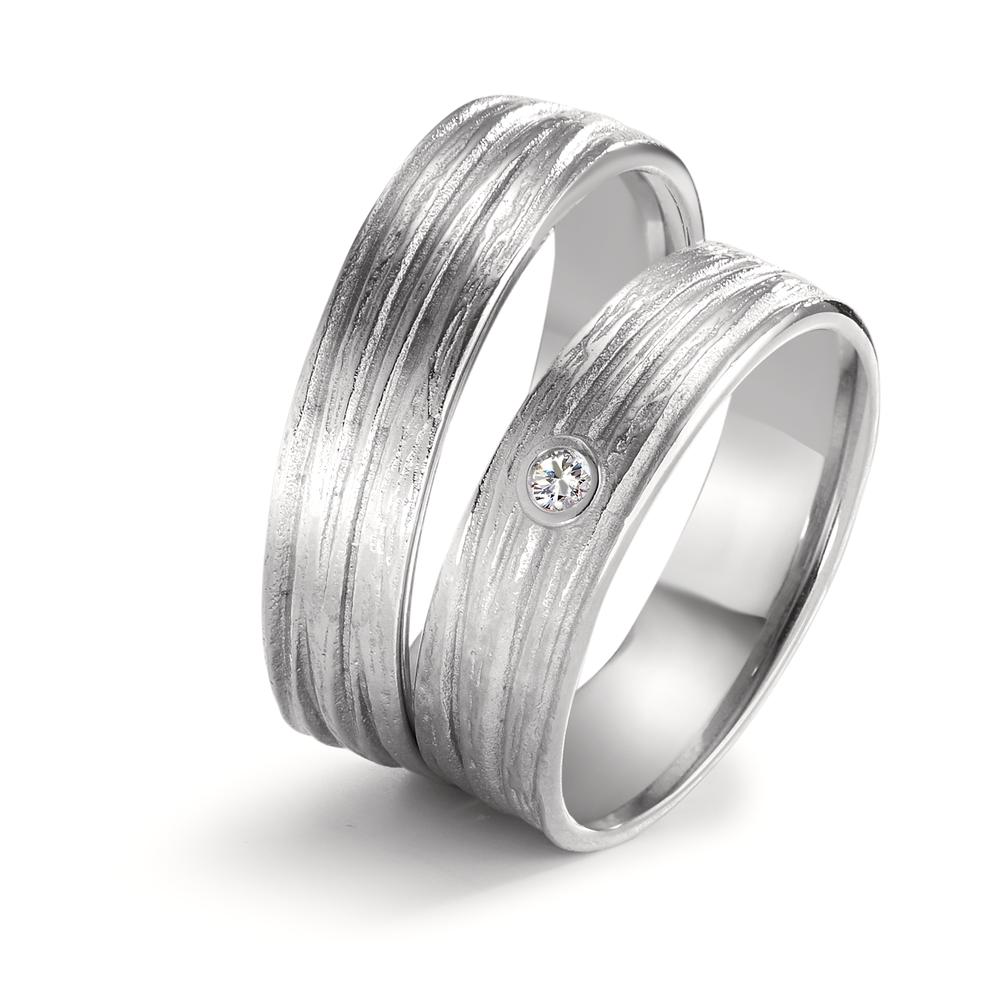 Partnerring 750/18K witgoud Diamant 0.04 ct, w-si