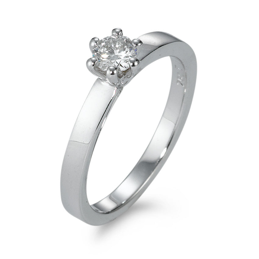 Solitaire ring 750/18K witgoud Diamant 0.30 ct, w-si