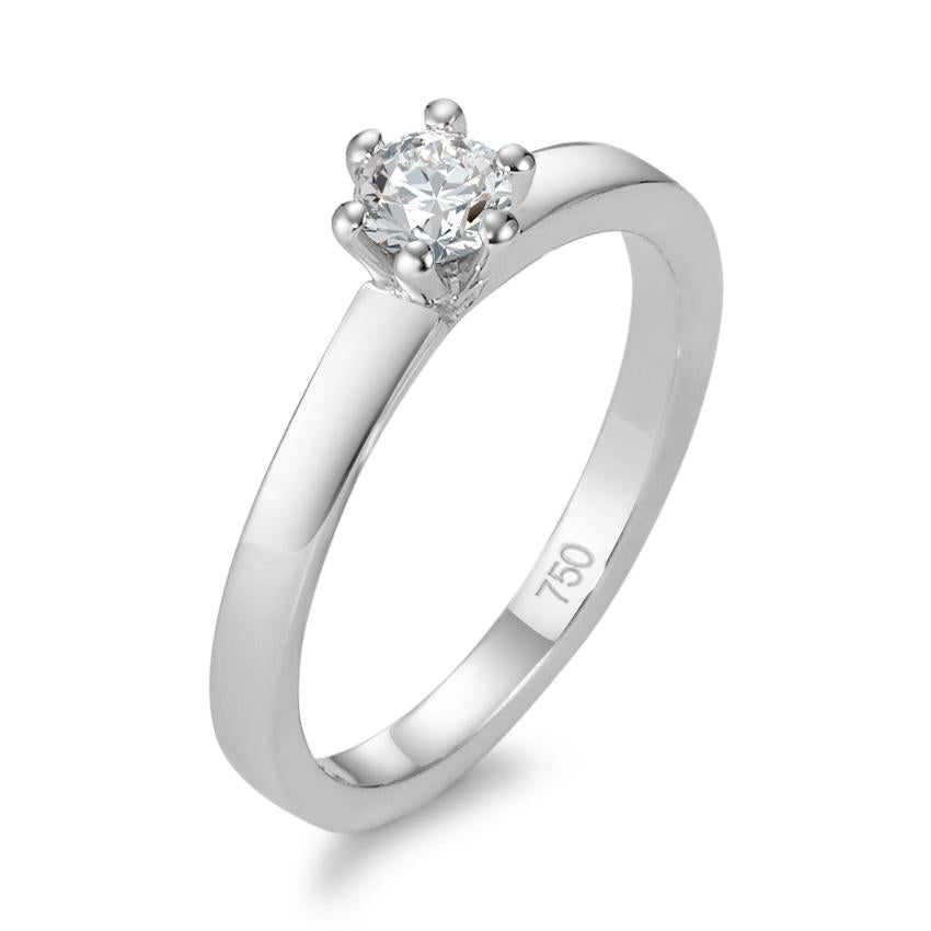 Solitaire ring 750/18K witgoud Diamant 0.25 ct, w-si