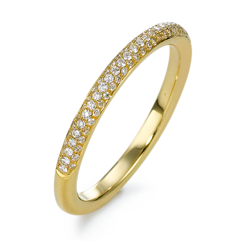Ring 750/18K geel goud Diamant 0.25 ct, 82 Steen, w-si