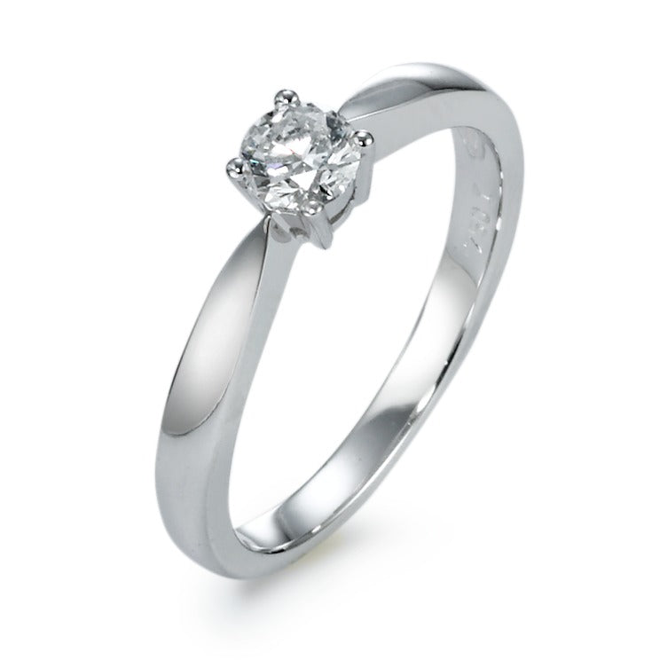 Solitaire ring 750/18K witgoud Diamant 0.30 ct, w-si