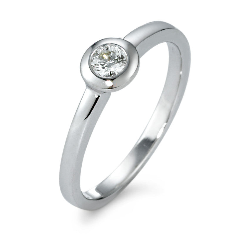 Ring 585/14K witgoud Diamant 0.20 ct, w-si