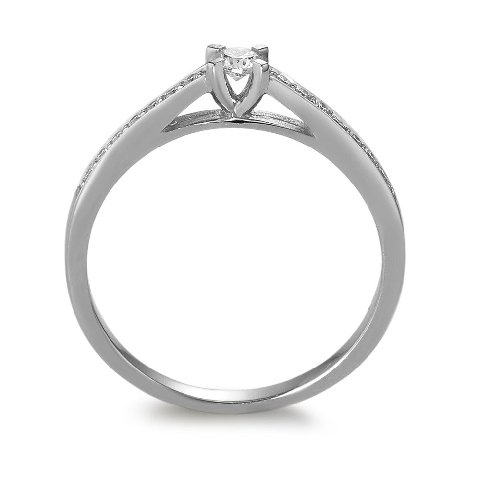 Ring 750/18K witgoud Diamant 0.17 ct, 15 Steen, w-si