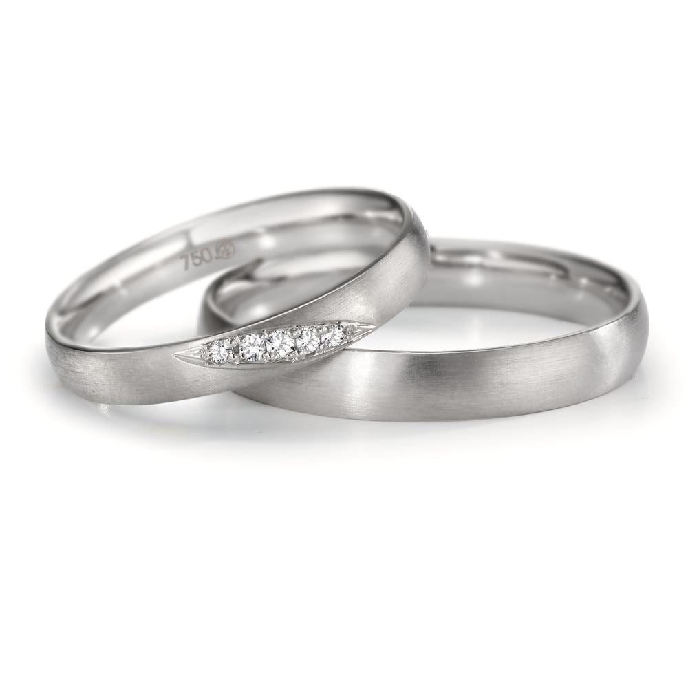 Partnerring 750/18K witgoud Diamant 0.036 ct, 5 Steen, tw-vsi