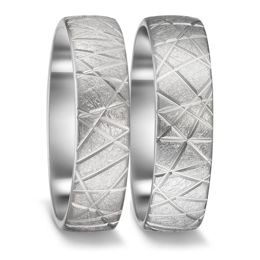 Partnerring 750/18K witgoud zonder steen