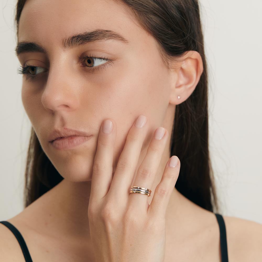 Aanschuifring 750/18K witgoud, 750/18K geel goud, 750/18K rood goud Diamant 0.13 ct, 13 Steen, w-si