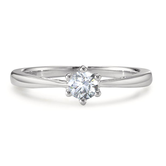 Solitaire ring 750/18K witgoud Diamant 0.25 ct, w-si