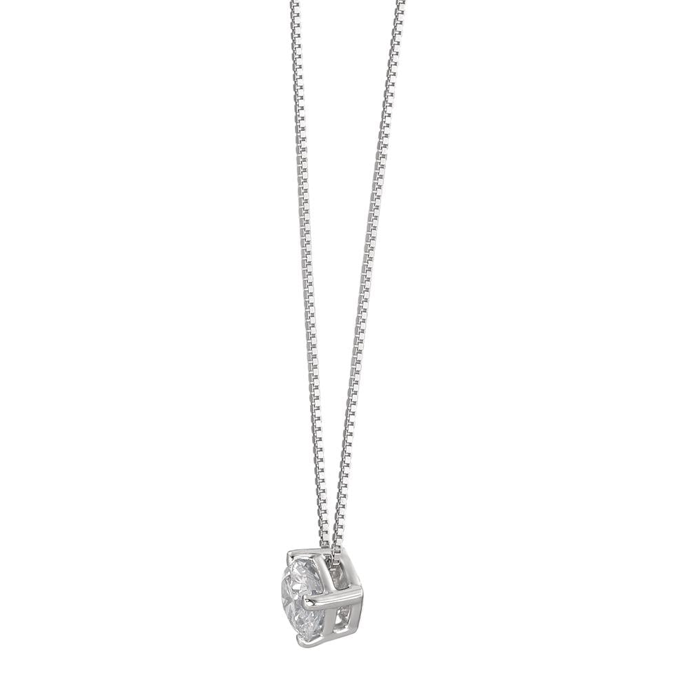 Collier 750/18K witgoud Diamant 0.25 ct, w-si 42 cm Ø4 mm