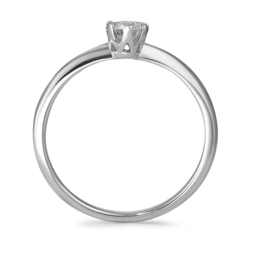 Solitaire ring 585/14K witgoud Diamant 0.20 ct, w-si