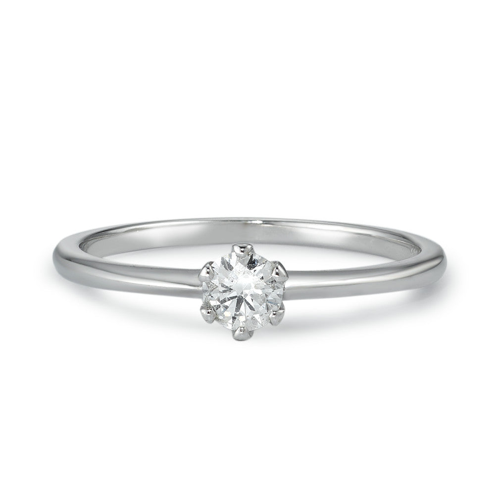 Solitaire ring 585/14K witgoud Diamant 0.20 ct, w-si