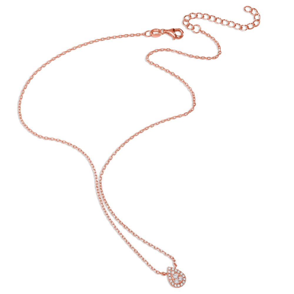 Collier Zilver Zirkonia Rosé Verguld 39-44 cm