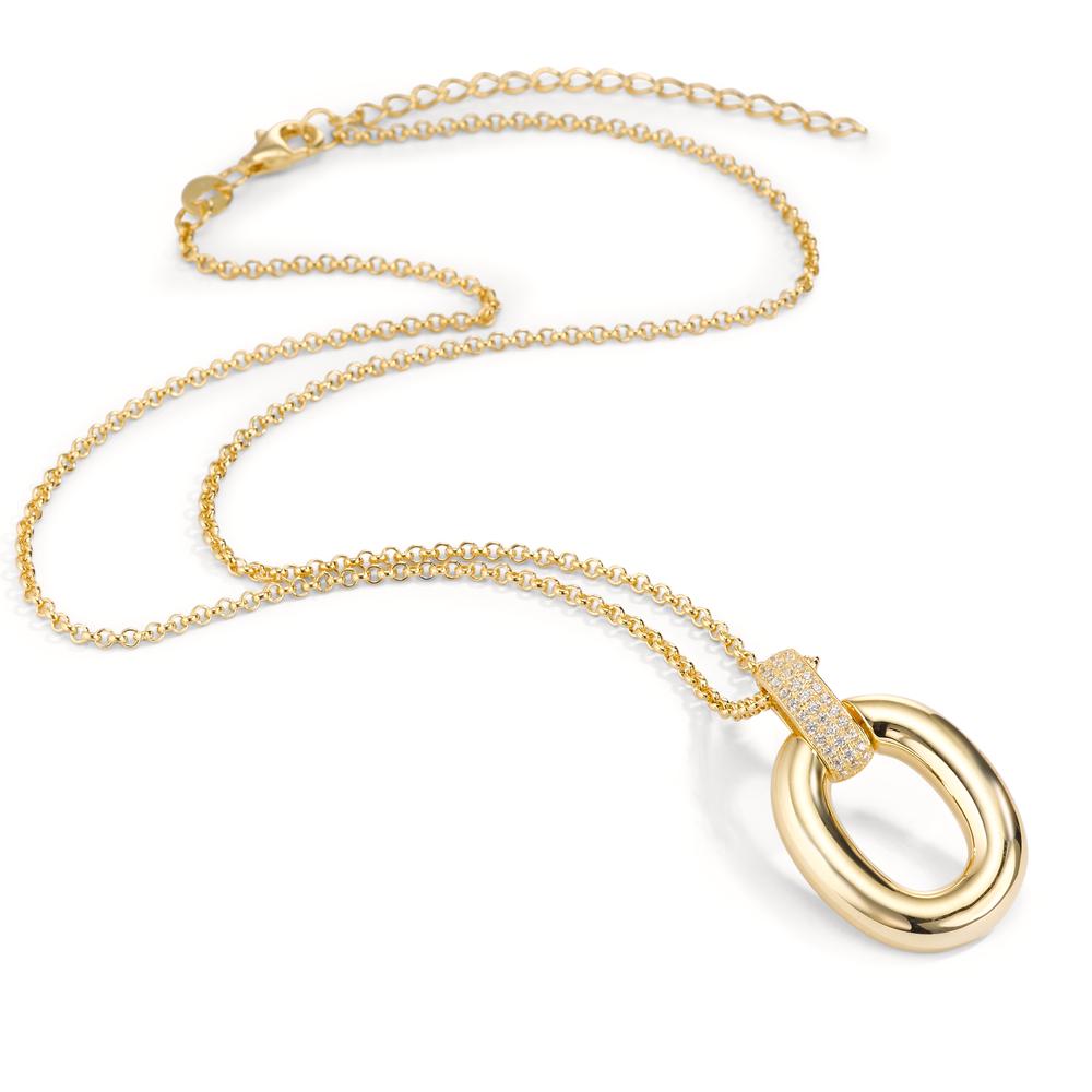 Collier met hanger Zilver Zirkonia 33 Steen Geel Verguld 40-45 cm