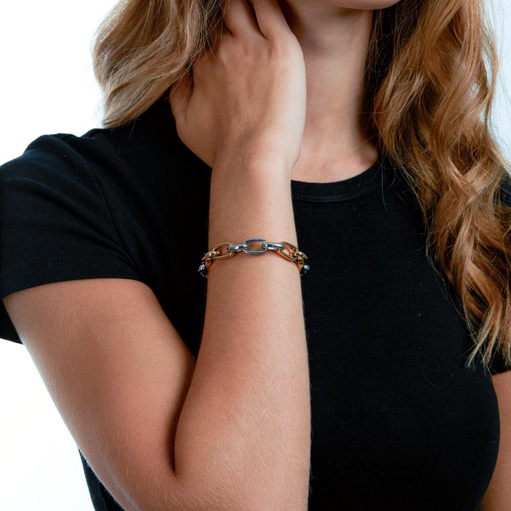 Armband Roestvrijstaal Geel Bi-color 21 cm