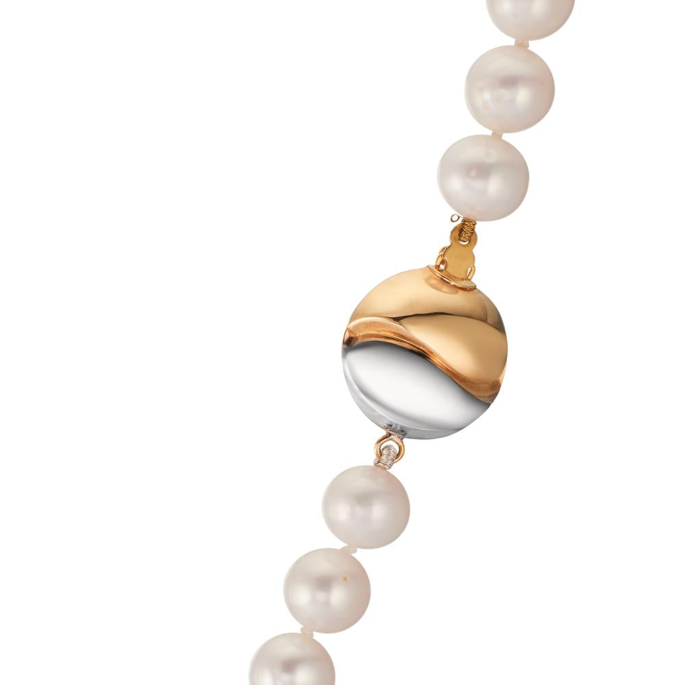 Collier 750/18K geel goud, 750/18K witgoud zoetwater Parel wit, 7.5 mm 47 cm